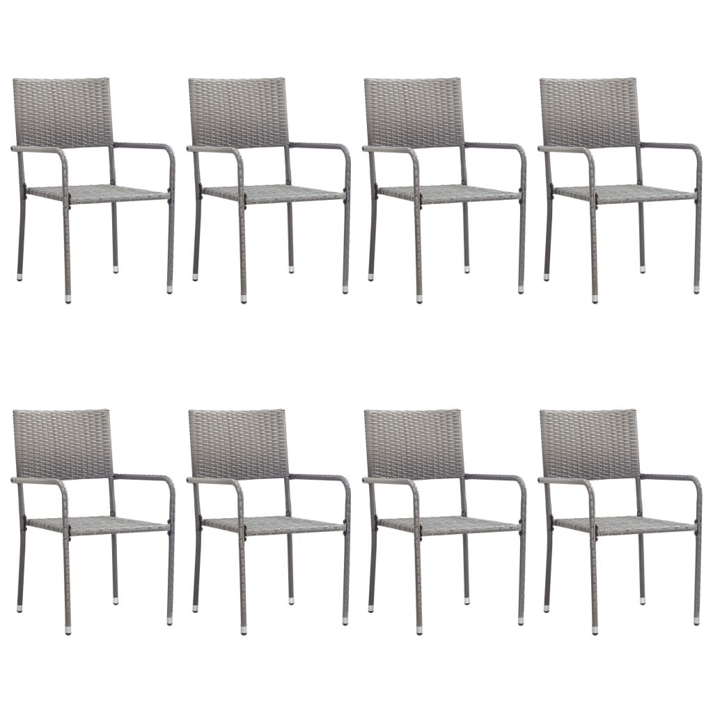 Set Mobili da Pranzo da Giardino 9 pz in Polyrattan Antracite vidaXL