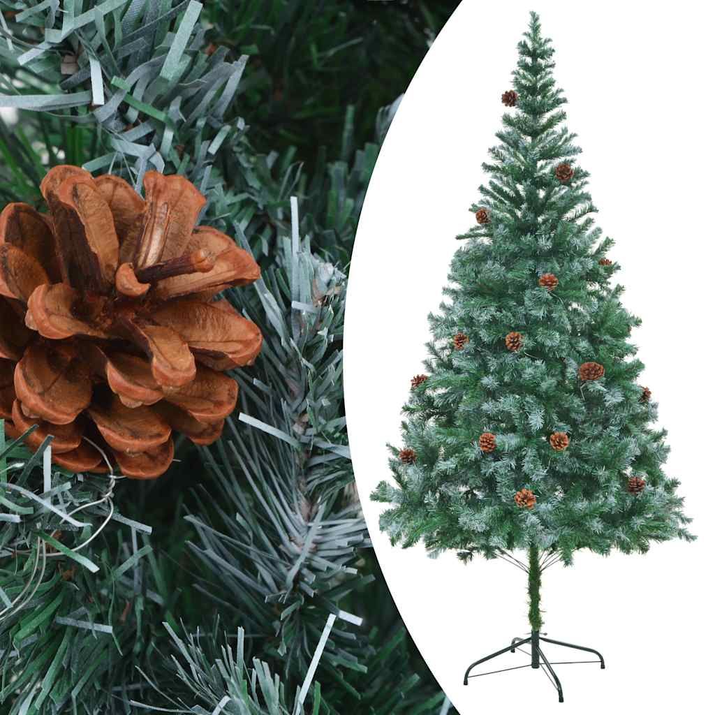 Albero di Natale Preilluminato con Palline e Pigne 210 cm vidaXL