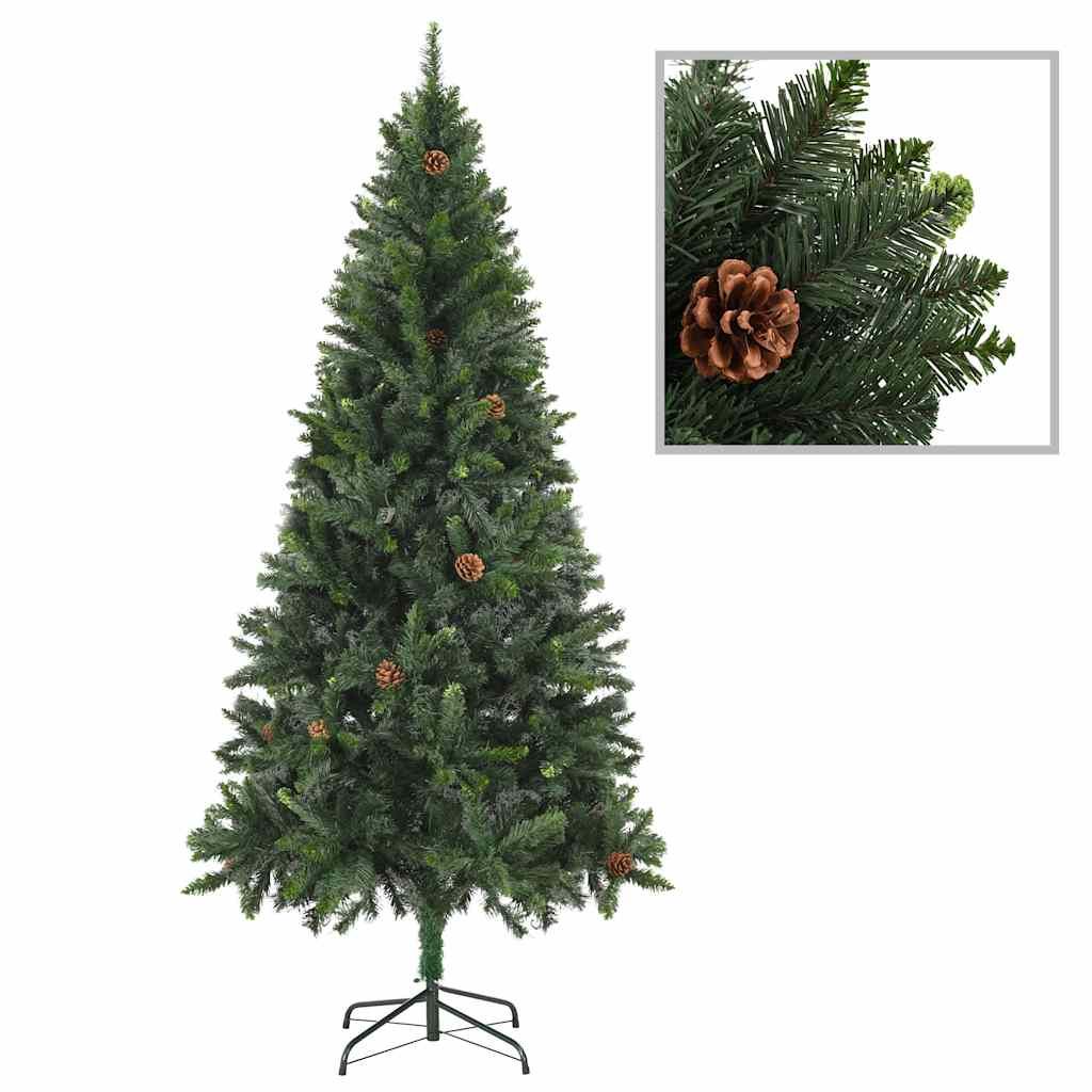 Albero di Natale Preilluminato con Palline Verde 210 cm vidaXL