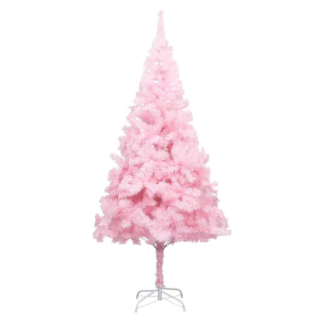 Albero di Natale Preilluminato con Palline Rosa 210 cm PVC vidaXL