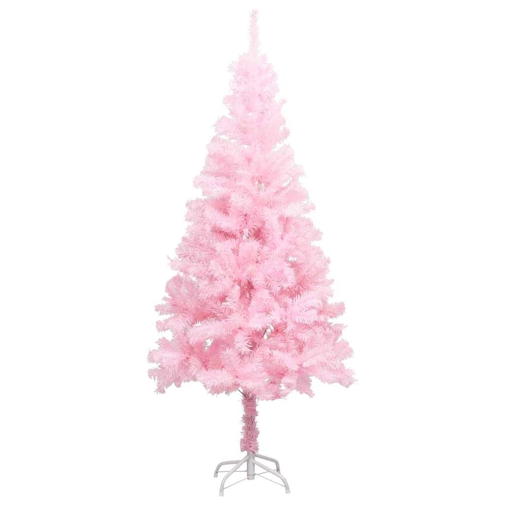 Albero di Natale Preilluminato con Palline Rosa 180 cm PVC vidaXL