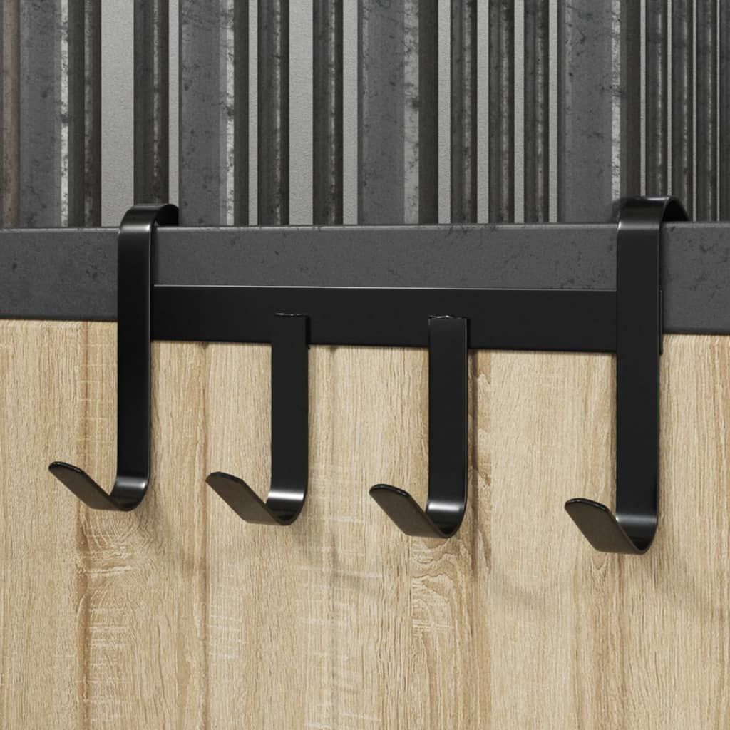Supporto Briglie con 4 Ganci Nero in Acciaio vidaXL