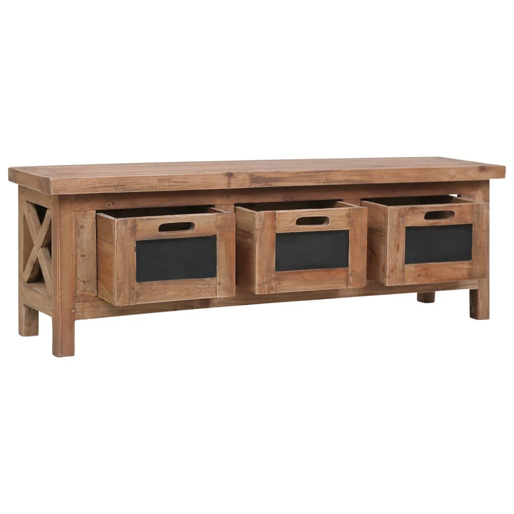 Mobile Porta TV con 3 Cassetti 120x30x40 cm Massello di Mogano vidaXL