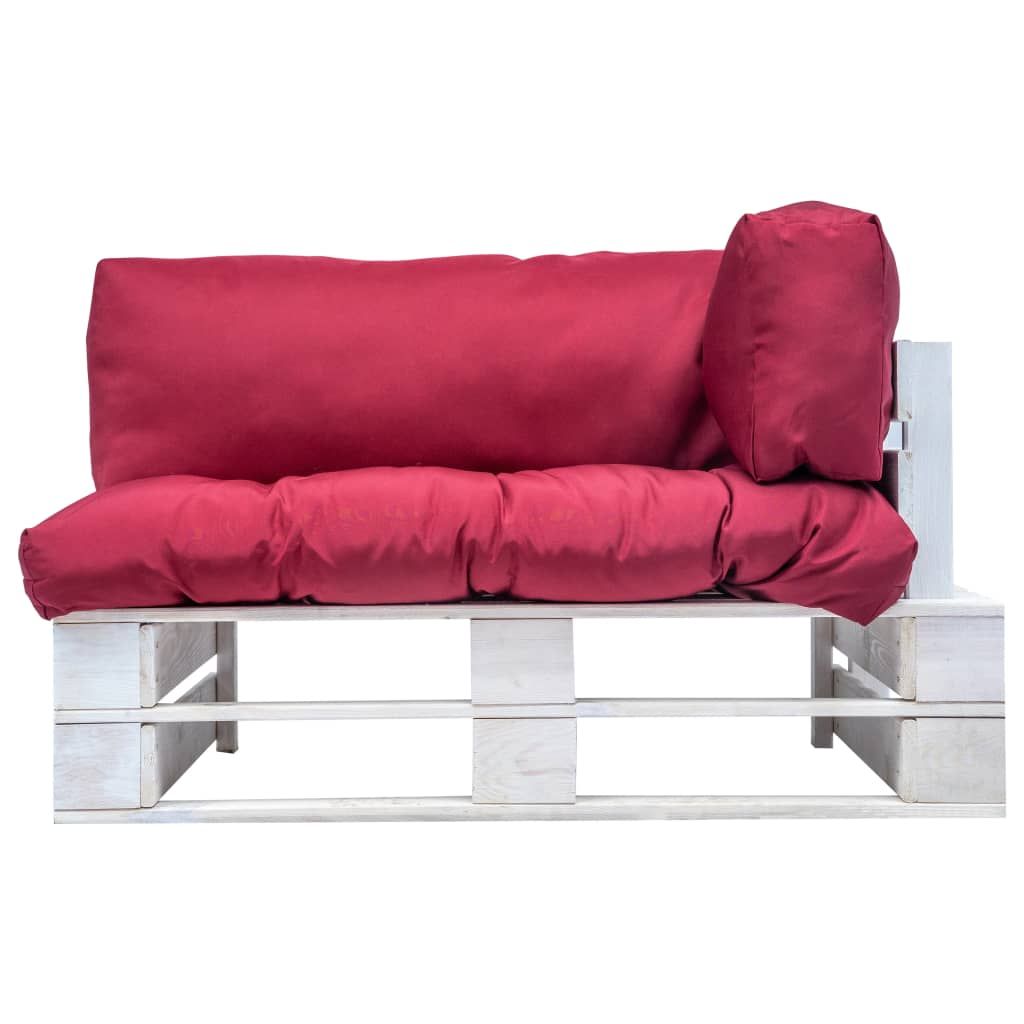 Divano da Giardino a Pallet con Cuscini Rossi in Legno Pino vidaXL