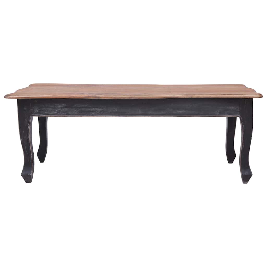 Tavolino da Salotto Nero 120x60x45 cm Legno Massello di Mogano vidaXL