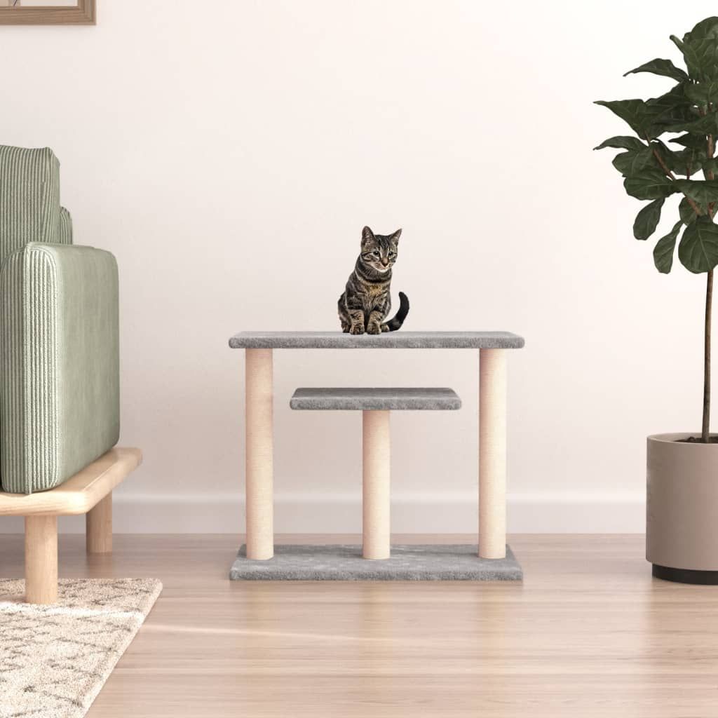 Pali Tiragraffi per Gatti con Piattaforme Grigio Chiaro 62,5 cm vidaXL
