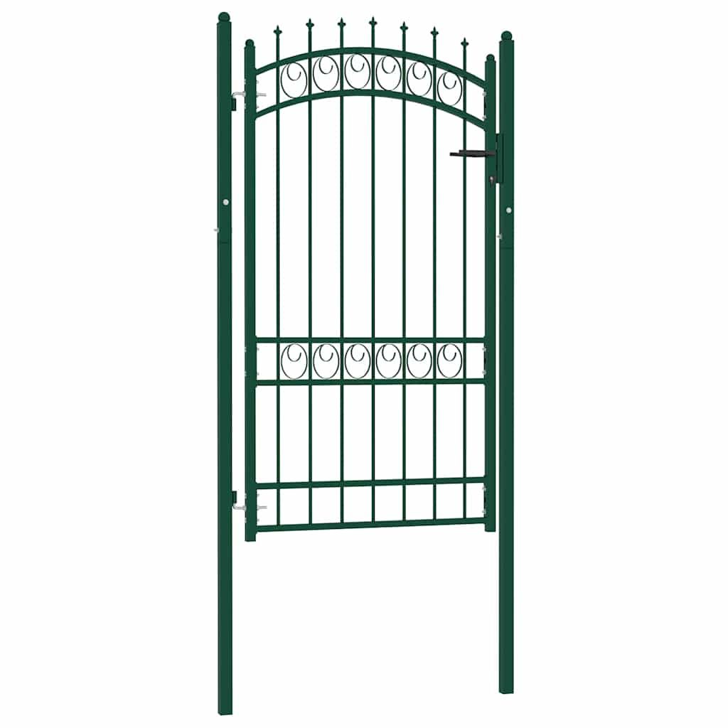 Cancello per recinzione EMMEN con punte in acciaio 103x134,5 cm verde vidaXL