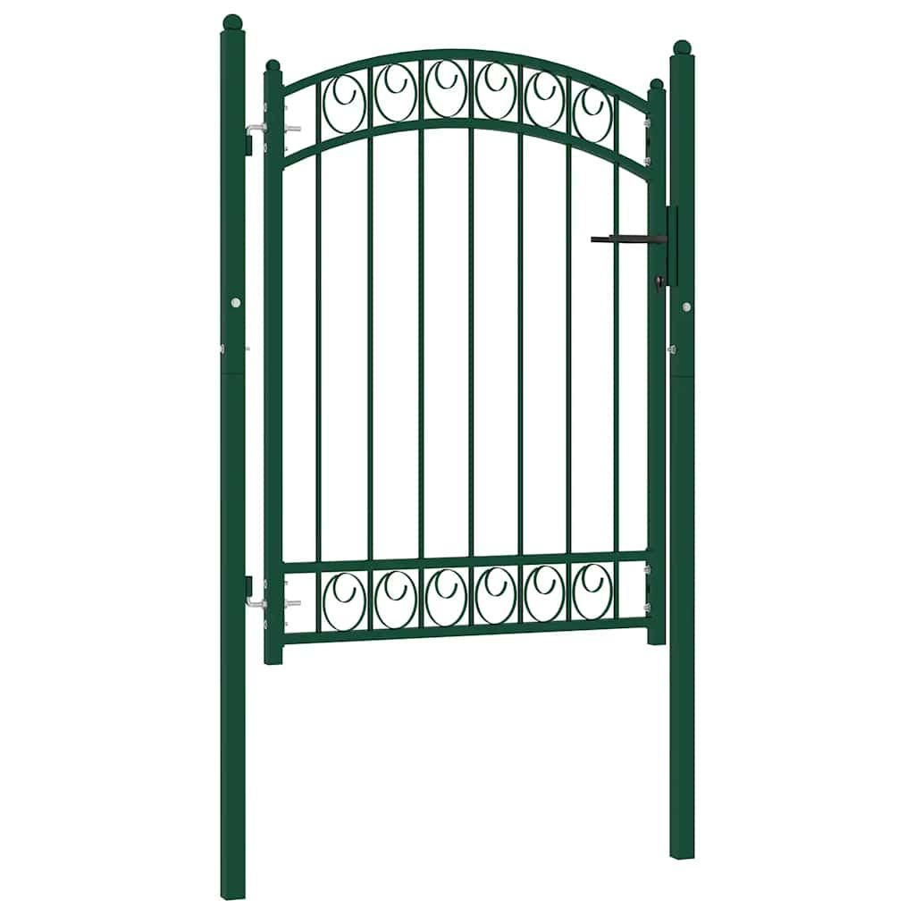 Cancello per recinzione EMMEN con parte superiore ad arco in acciaio 100x98,5 cm verde vidaXL