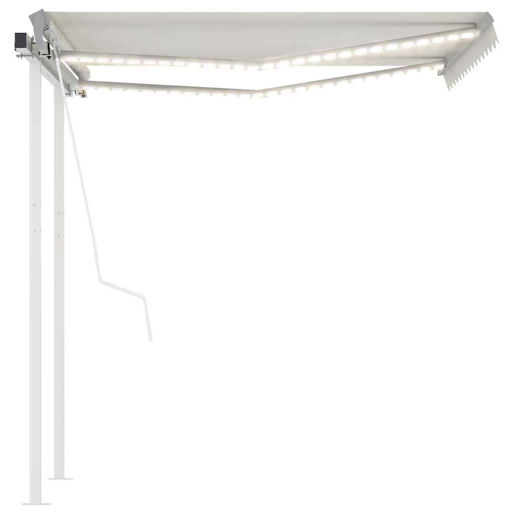 Tenda Automatica con Sensore Vento e LED 3x2,5 m Crema vidaXL