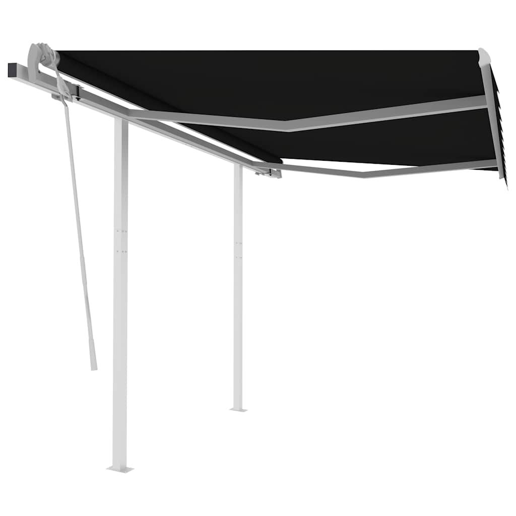 Tenda da Sole Retrattile Manuale con Pali 3,5x2,5m Antracite vidaXL