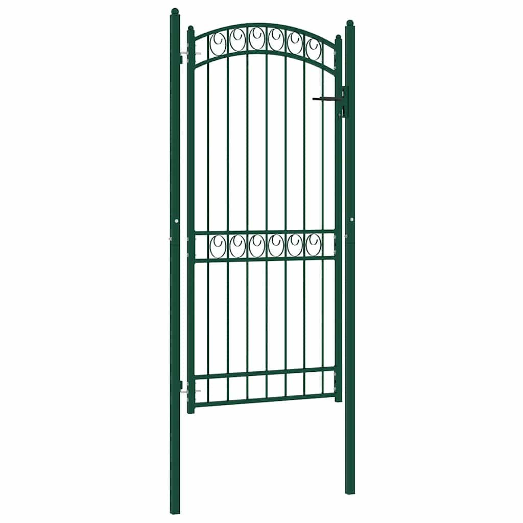 Cancello per recinzione EMMEN con parte superiore ad arco in acciaio 100x136 cm verde vidaXL