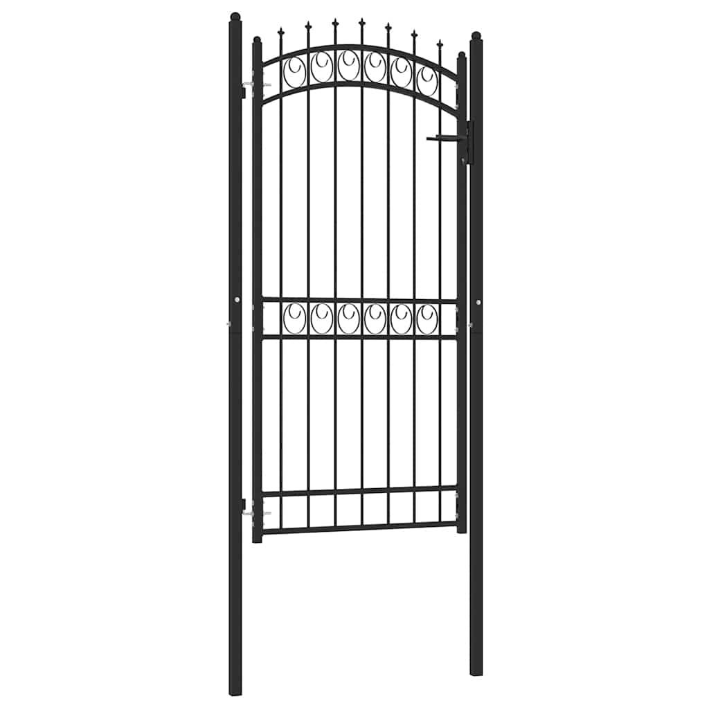Cancello per recinzione EMMEN con punte in acciaio 103x147 cm Nero vidaXL