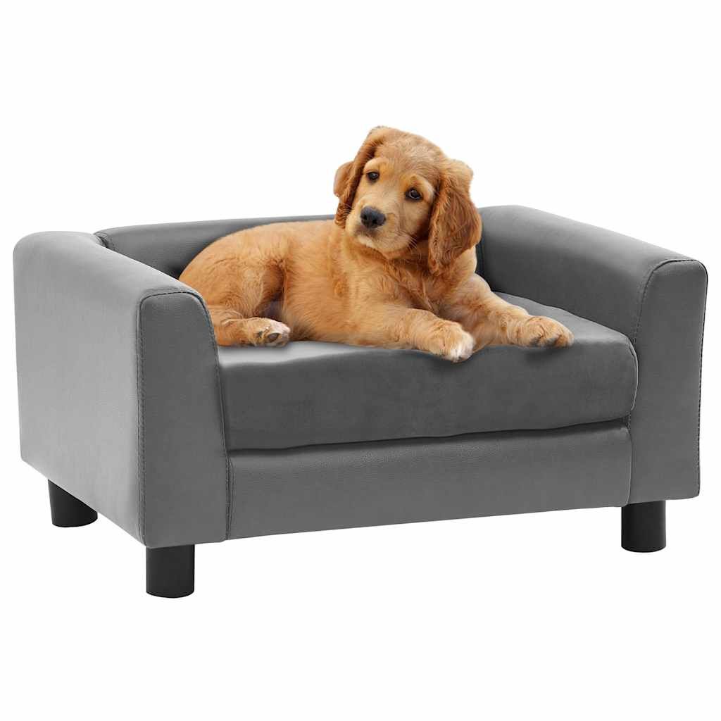 Divano per Cani Grigio 60x43x30 cm in Peluche e Similpelle vidaXL