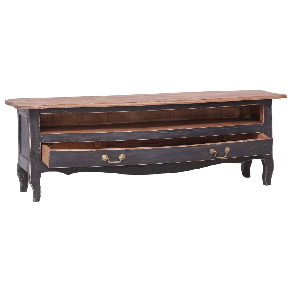 Mobile Porta TV 120x30x40 cm Nero Legno Massello di Mogano vidaXL