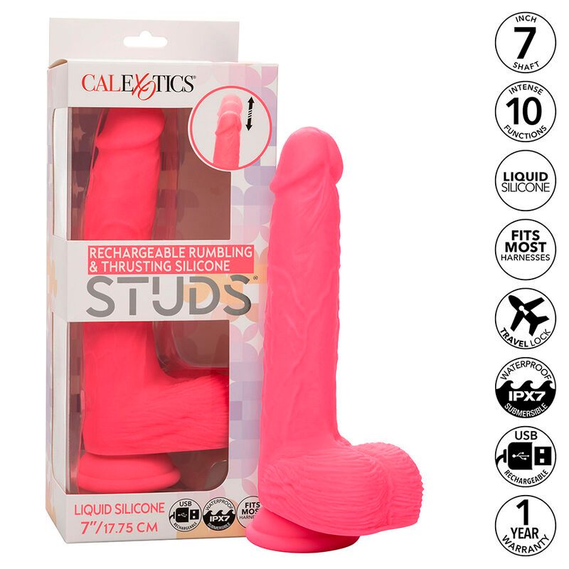 CALEXOTICS - STUDS VIBRATORE REALISTICO 10 VIBRAZIONI ROSA CALEXOTICS