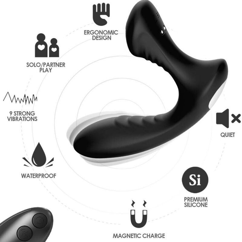 ARMONY - VIBRATORE STORM PROSTATA ANALE E TELECOMANDO PLUG NERO ARMONY ANAL