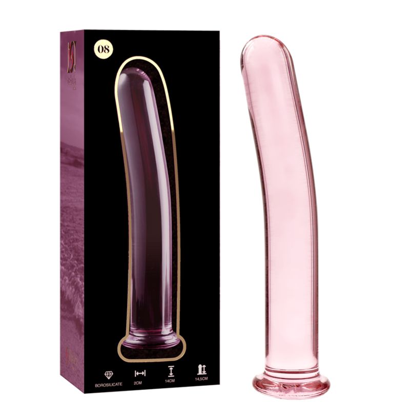 NEBULA SERIES BY IBIZA - MODELLO 8 DILDO IN VETRO BOROSILICATO ROSA 14.5 CM -O- 2 CM NEBULA SERIES BY IBIZA