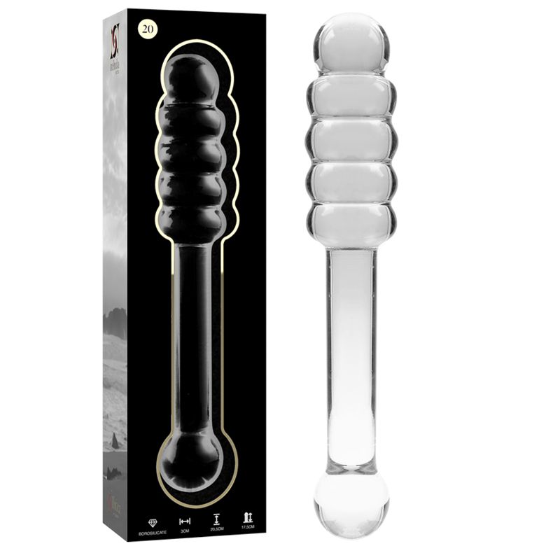 NEBULA SERIES BY IBIZA - MODELLO 20 DILDO IN VETRO BOROSILICATO TRASPARENTE 20.5 CM -O- 3 CM NEBULA SERIES BY IBIZA