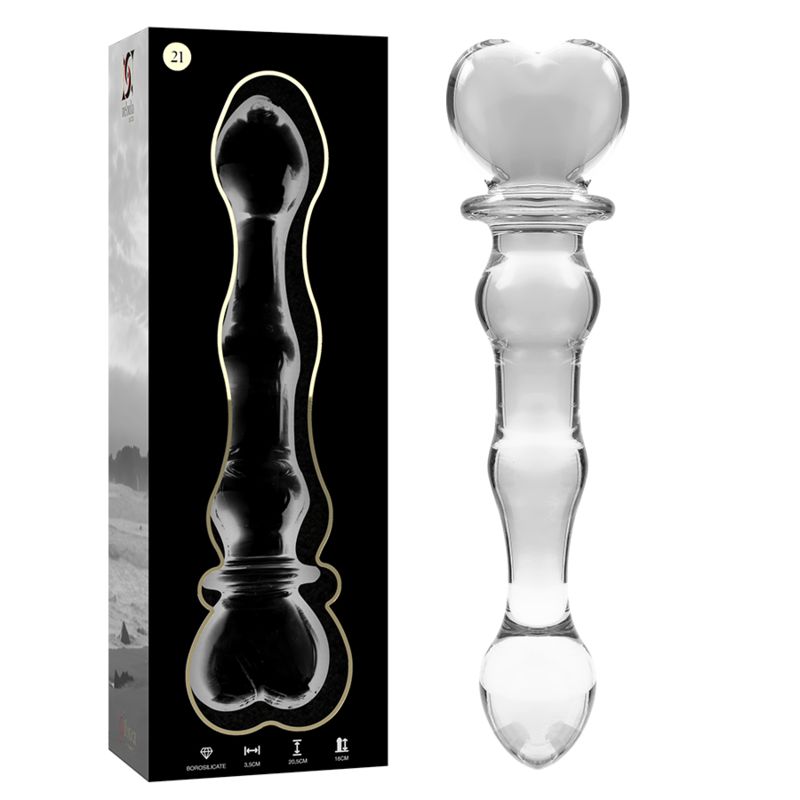 NEBULA SERIES BY IBIZA - MODELLO 21 DILDO IN VETRO BOROSILICATO TRASPARENTE 20.5 CM -O- 3.5 CM NEBULA SERIES BY IBIZA