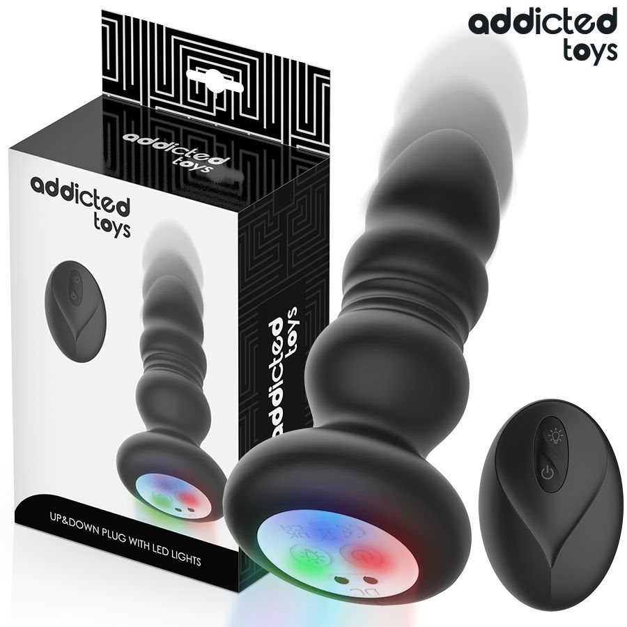 ADDICTED TOYS - TAPPO ANALE ROTANTE E VIBRANTE, LUCE LED, TELECOMANDO ADDICTED TOYS