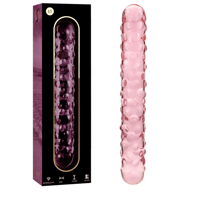 NEBULA SERIES BY IBIZA - MODELLO 15 DILDO IN VETRO BOROSILICATO ROSA 18.5 CM -O- 3 CM NEBULA SERIES BY IBIZA