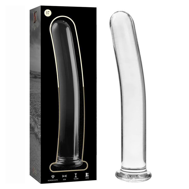 NEBULA SERIES BY IBIZA - MODELLO 17 DILDO IN VETRO BOROSILICATO TRASPARENTE 18.5 CM -O- 3 CM NEBULA SERIES BY IBIZA