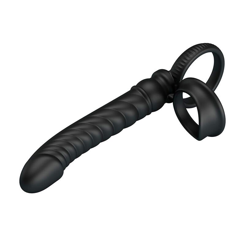 PRETTY LOVE - VIBRATORE ANALE MERRITT CON ANELLO E VIBRAZIONE NERO FOR HIM