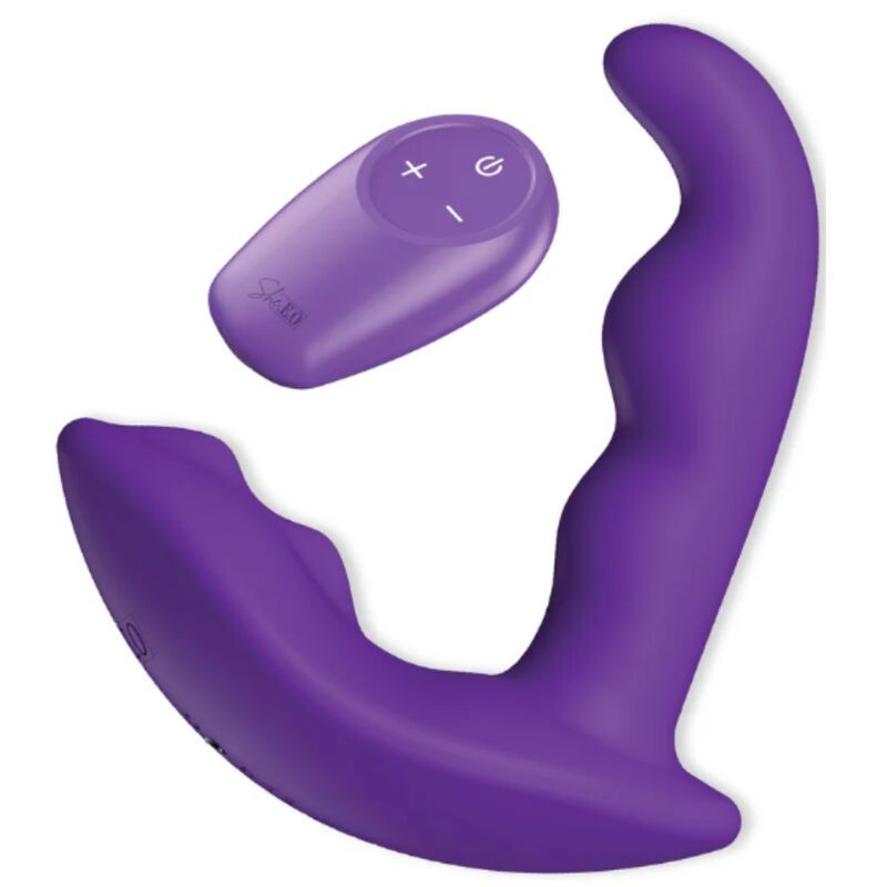 SHE.E.O - STIMOLATORE ANALE VIBRANTE ROTANTE CON TELECOMANDO VIOLA She.E.O