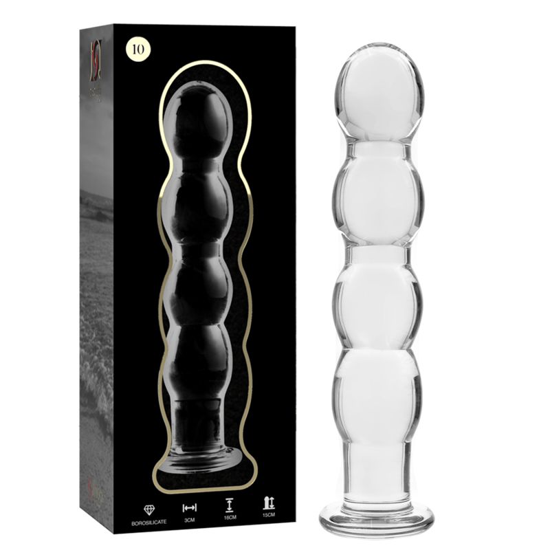 NEBULA SERIES BY IBIZA - MODELLO 10 DILDO IN VETRO BOROSILICATO TRASPARENTE 16.5 CM -O- 3.5 CM NEBULA SERIES BY IBIZA
