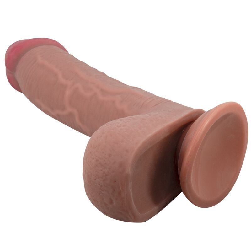 PRETTY LOVE - DILDO REALISTICO SLIDING SKIN SERIES CON VENTOSA SCORREVOLE DELLA PELLE MARRONE 23,4 CM DILDOS