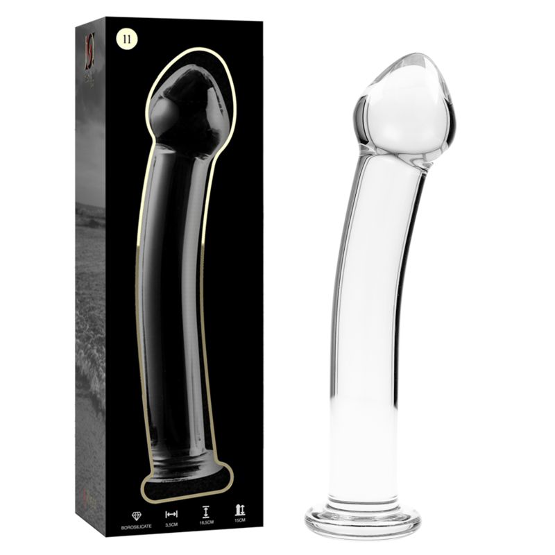 NEBULA SERIES BY IBIZA - MODELLO 11 DILDO IN VETRO BOROSILICATO TRASPARENTE 16 CM -O- 3 CM NEBULA SERIES BY IBIZA