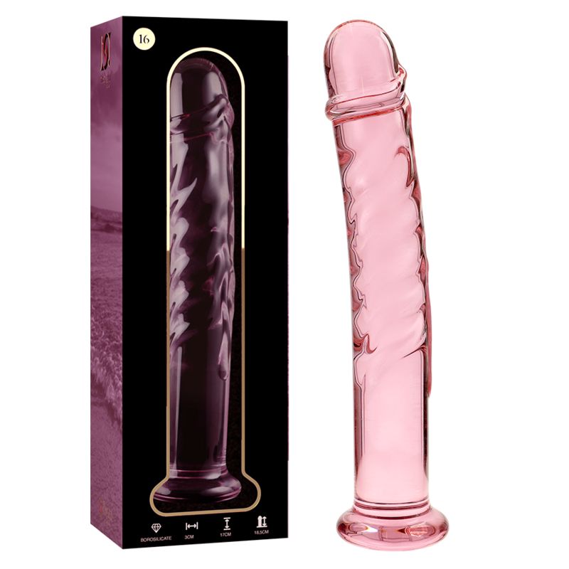 NEBULA SERIES BY IBIZA - MODELLO 16 DILDO IN VETRO BOROSILICATO ROSA 18.5 CM -O- 3 CM NEBULA SERIES BY IBIZA