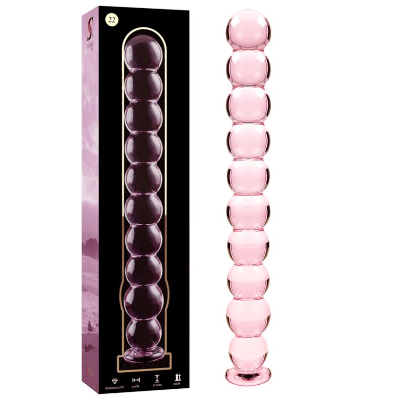 NEBULA SERIES BY IBIZA - MODELLO 22 DILDO IN VETRO BOROSILICATO ROSA 21.5 CM -O- 2.5 CM NEBULA SERIES BY IBIZA