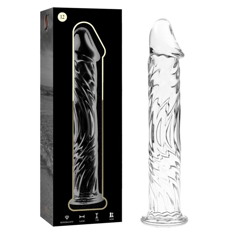NEBULA SERIES BY IBIZA - MODELLO 12 DILDO IN VETRO BOROSILICATO TRASPARENTE 17 CM -O- 3.5 CM NEBULA SERIES BY IBIZA