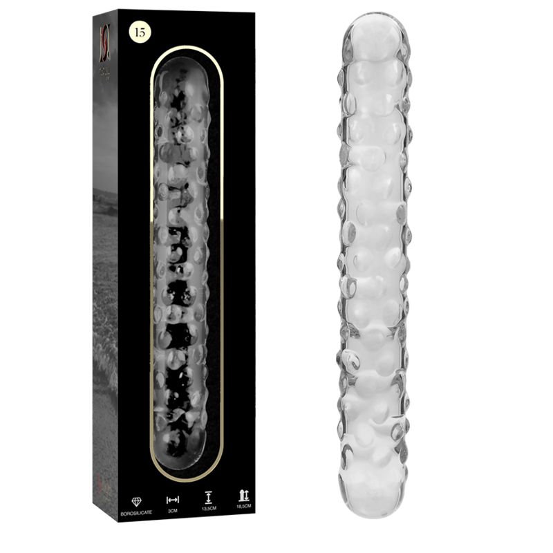 NEBULA SERIES BY IBIZA - MODELLO 15 DILDO IN VETRO BOROSILICATO TRASPARENTE 18.5 CM -O- 3 CM NEBULA SERIES BY IBIZA