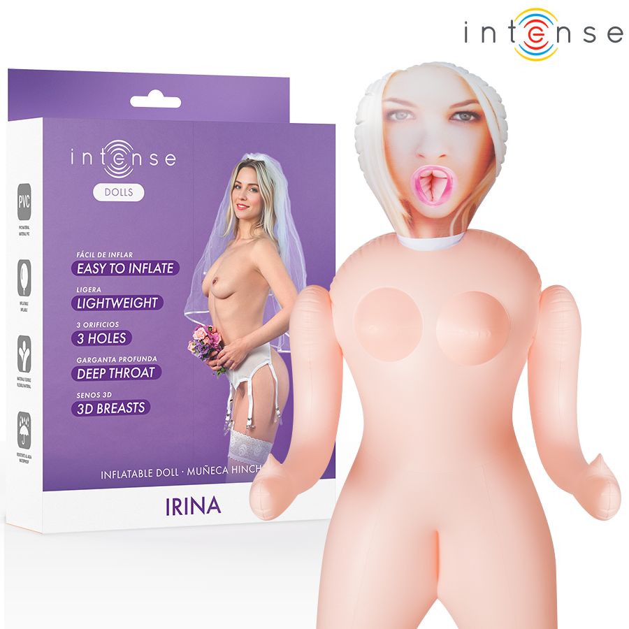 INTENSE DOLLS - IRINA BAMBOLA GONFIABILE CON TRE ORIFIZI INTENSE BODIES &amp; MASTURBATORS