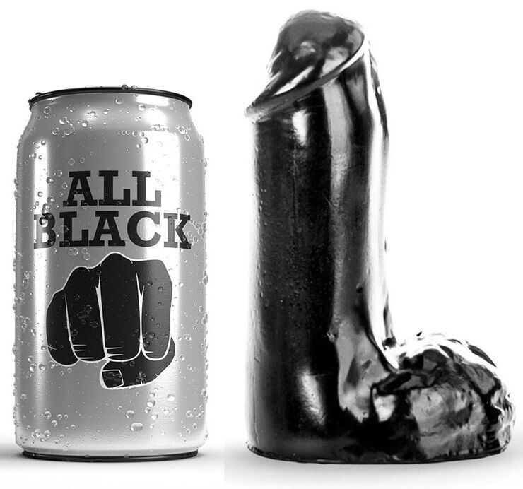 ALL BLACK - DILDO REALISTICO 13 CM ALL BLACK