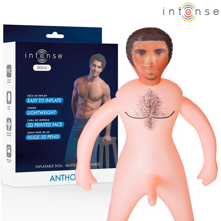 INTENSE DOLLS - BAMBOLA GONFIABILE ANTHONY CON PENE 3D INTENSE BODIES &amp; MASTURBATORS