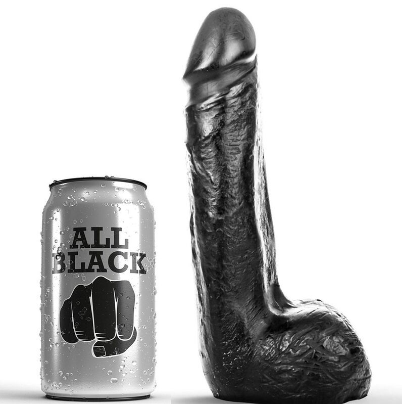 ALL BLACK - DILDO REALISTICO NERO MORBIDO 20 CM ALL BLACK