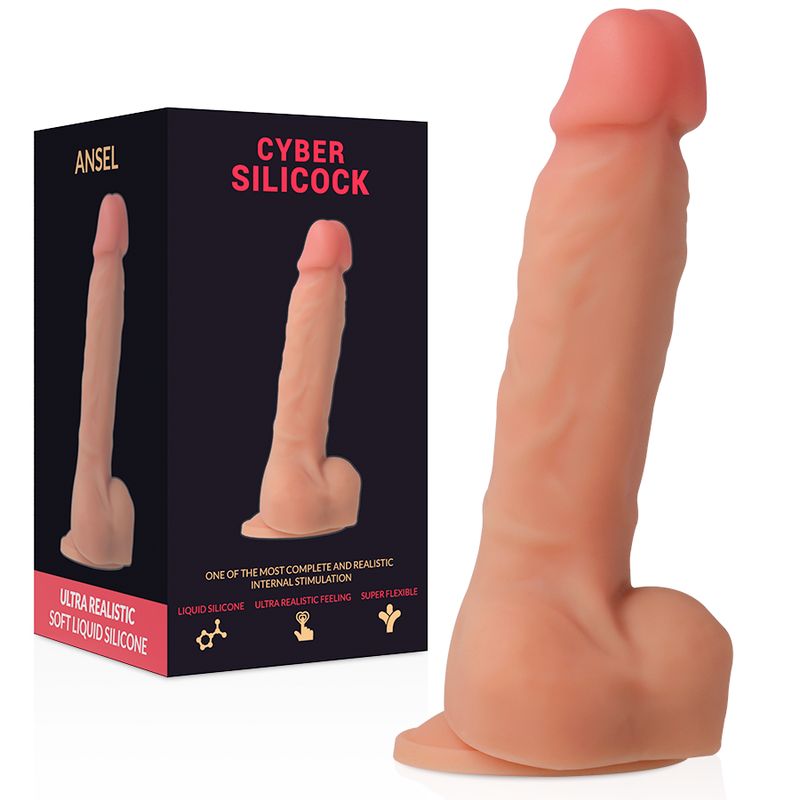 CYBER SILICOCK - SILICONE LIQUIDO MORBIDO ULTRA REALISTICO ANSEL 15.5 CM -O- 2.9 CM CYBER SILICOCK
