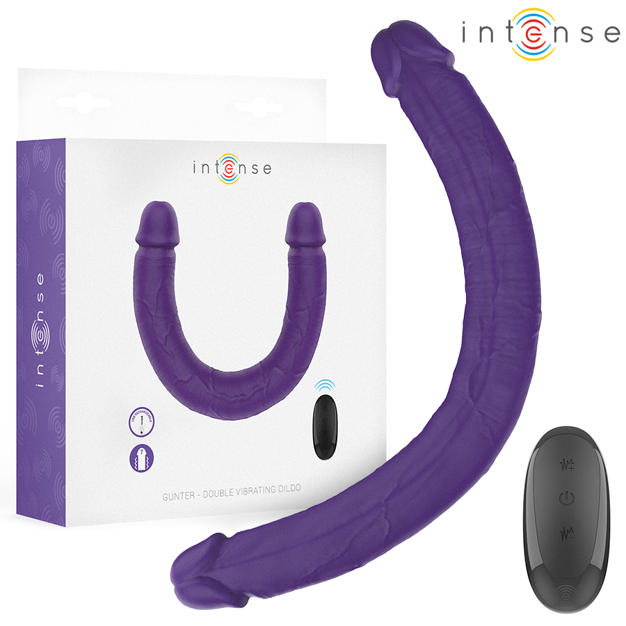 INTENSE - GUNTER DILDO DOPPIO VIBRATORE 40 CM VIOLA TELECOMANDO INTENSE REMOTE CONTROL