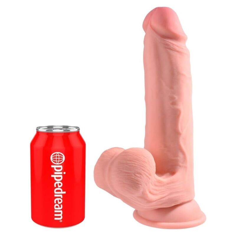 KING COCK PLUS - DILDO REALISTICO A TRIPLA DENSITÀ CON TESTICOLI OSCILLANTI 23 CM CARNE KING COCK