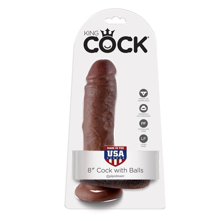KING COCK - 8" PENE REALÍSTICO MARRÓN 20.3 CM KING COCK