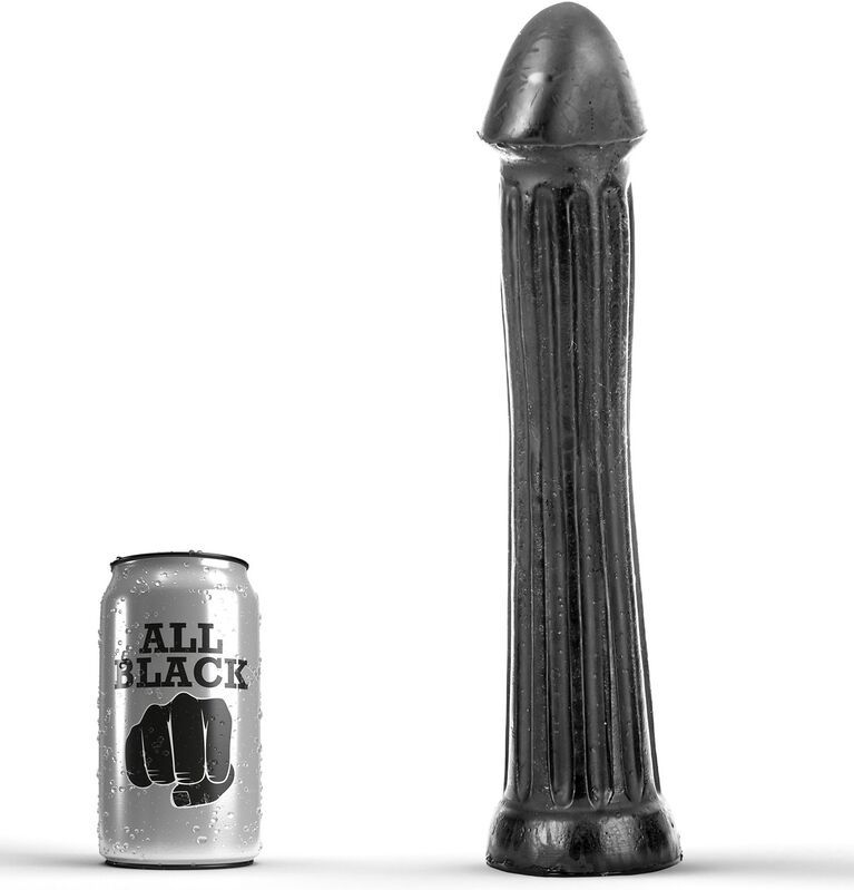 ALL BLACK - DILDO CON PLUG 31 CM ALL BLACK
