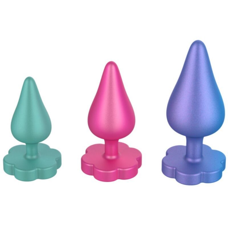 ROMP - KIT PER ALLENAMENTO ANALE LUSTER S/M/L CON BASE A FORMA DI FIORE ROMP