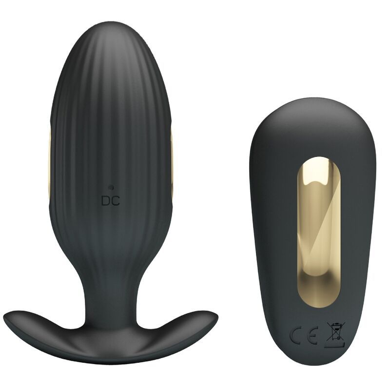 PRETTY LOVE - VIBRATORE ANALE RICARICABILE KELLY PLUG NERO REMOTE CONTROL