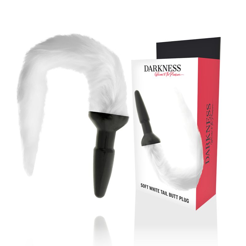DARKNESS - PLUG ANALE IN SILICONE CON CODA BIANCA DARKNESS ANAL