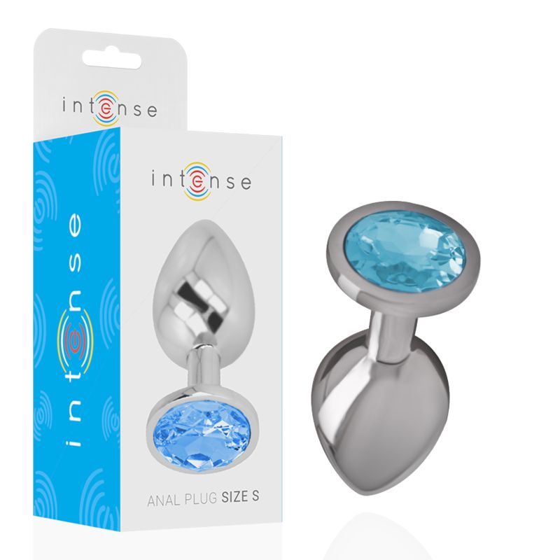 INTENSE - PLUG ANALE IN METALLO ALLUMINIO CON CRISTALLO BLU TAGLIA S INTENSE ANAL TOYS