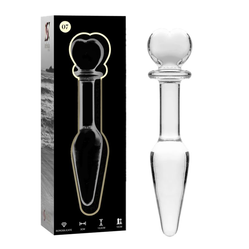 NEBULA SERIES BY IBIZA - MODELLO 7 PLUG ANALE VETRO BOROSILICATO TRASPARENTE 13.5 CM -O- 3 CM NEBULA SERIES BY IBIZA