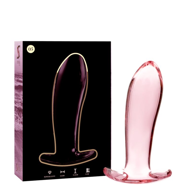 NEBULA SERIES BY IBIZA - MODELLO 5 PLUG ANALE VETRO BOROSILICATO ROSA 12.5 CM -O- 3.5 CM NEBULA SERIES BY IBIZA